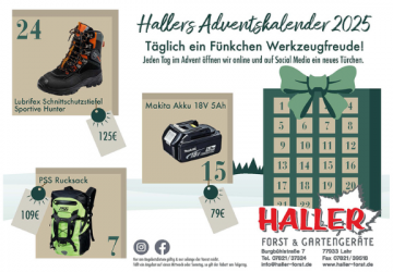 Hallers Forst & Gartengeräte - Adventskalender 2025